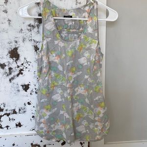 J Crew sleeveless adorable grey and colored shirt!